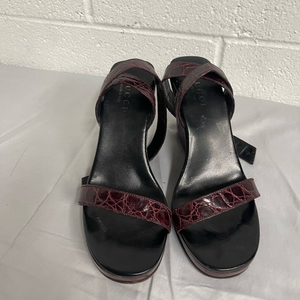 Gucci Purple Wedge Sandals